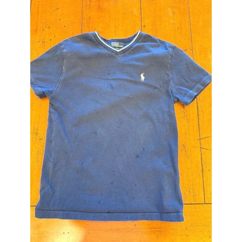 Boy's Polo by Ralph Lauren V-Neck T-Shirt - Size 8 (Spots)